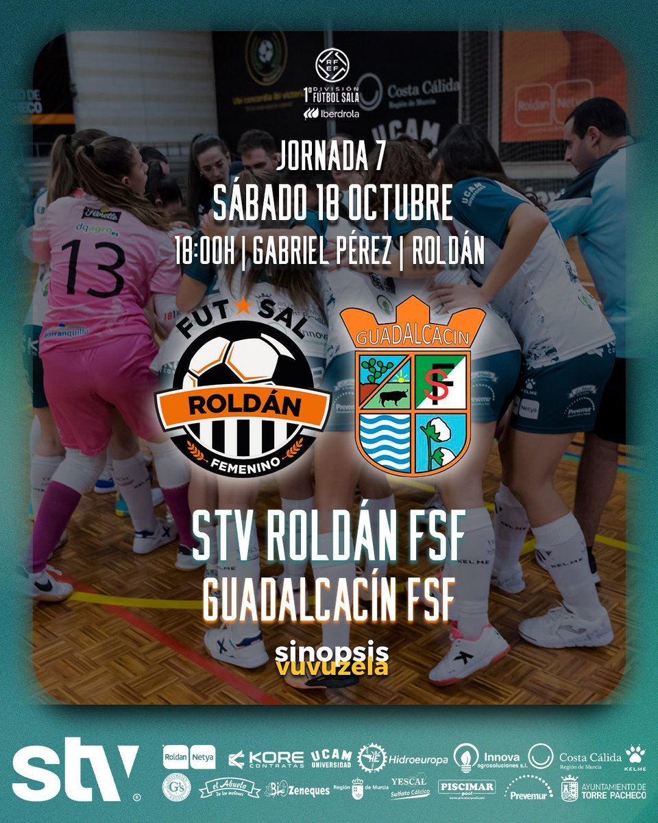 ⚽️ 𝗣𝗥𝗢́𝗫𝗜𝗠𝗢 𝗣𝗔𝗥𝗧𝗜𝗗𝗢 

📅 Sábado 
🕕🇪🇸18:00H 🇵🇹17:00H
🆚 <a href="/GuadaFSF/">Guadalcacin FSF</a> 
📍 Roldán 
🏟 Pabellón Gabriel Pérez
📺 <a href="/live_vuvuzela/">SinopsisVuvuzela</a> 
🧡 ¡Vamos equipo!

#STVRoldan