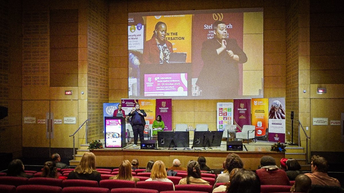 UNinSouthAfrica's tweet image. 🎙️ From hunger &amp;amp; conflict to climate &amp;amp; land rights, Day 2 of the #ISJC2025 dives deep into the justice dimensions of food systems.

Experts, judges, scholars &amp;amp; activists are united for change.

Follow the conversation &amp;amp; be part of the solution.
#SocialJustice #ZeroHunger