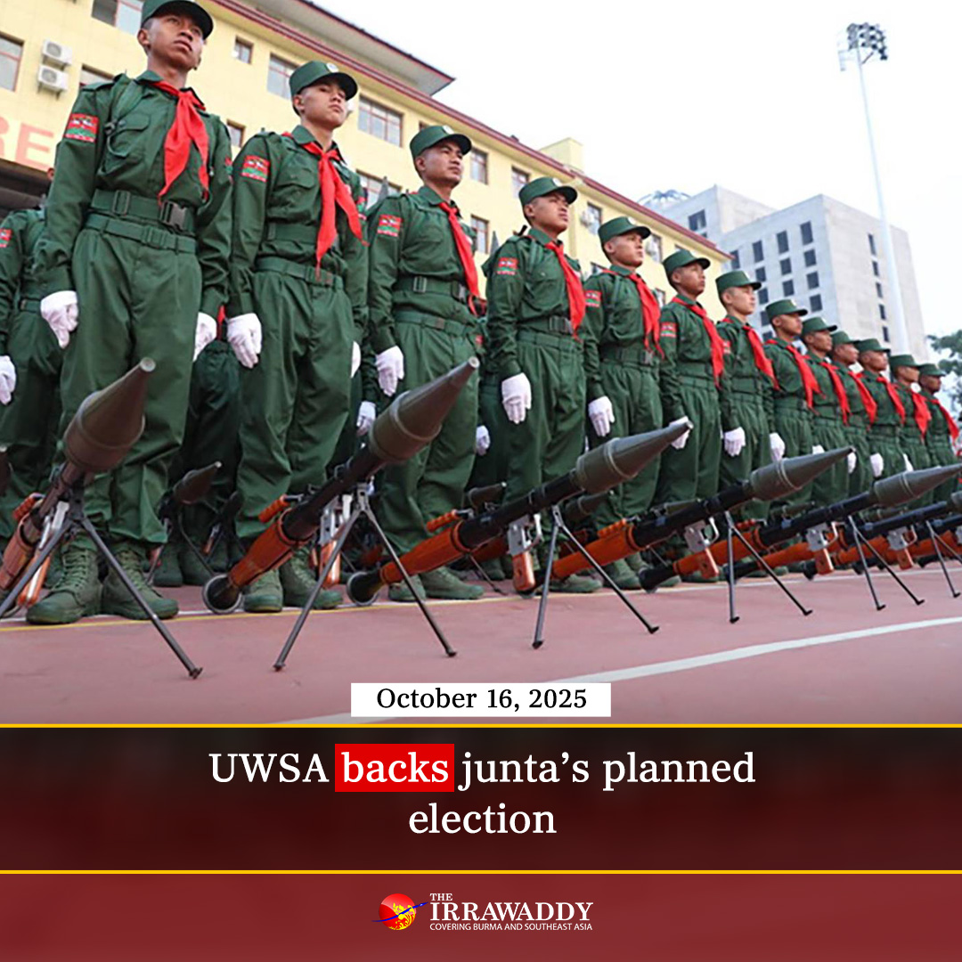 IrrawaddyNews's tweet photo. Myanmar’s oldest and most powerful ethnic armed organization, the United Wa State Army, has declared its support for the junta’s planned election.
#WhatsHappeningInMyanmar https://t.co/4SfminV8qJ