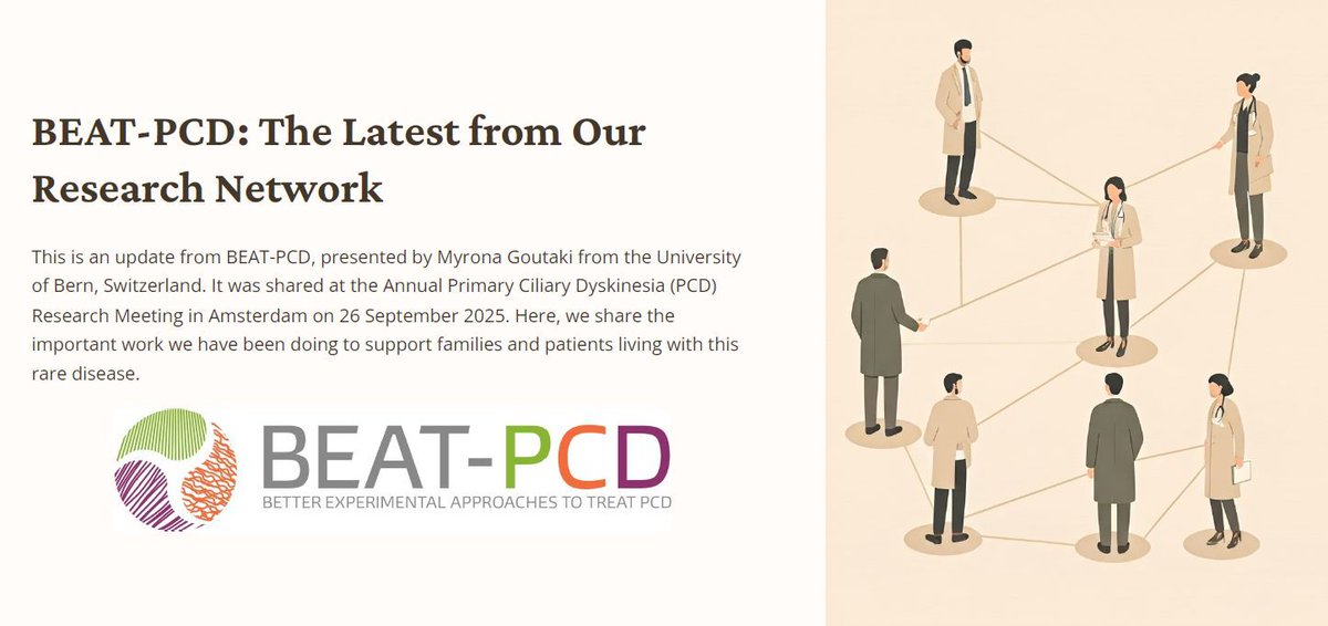 In honor of PCD Awareness Month, and with the invaluable support of patient representatives whom we sincerely thank, we are pleased to share a lay summary of the BEAT-PCD projects and its key achievements presented at the PCD Research Meeting 2025. beat-pcd.squarespace.com/patient-resour…