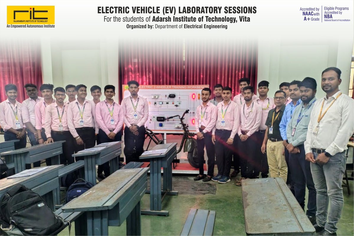 ritindia1983's tweet image. 🚗⚡ Empowering the Future of E-Mobility!
On 11 Oct 2025, EE Dept, RIT hosted EV Lab Sessions for Adarsh Institute, Vita students:
🔋 EV components &amp;amp; powertrain
⚡ Battery &amp;amp; charging systems
🛠️ Real-time EV testing
Hands-on learning for sustainable mobility! 🌱
#EVTechnology