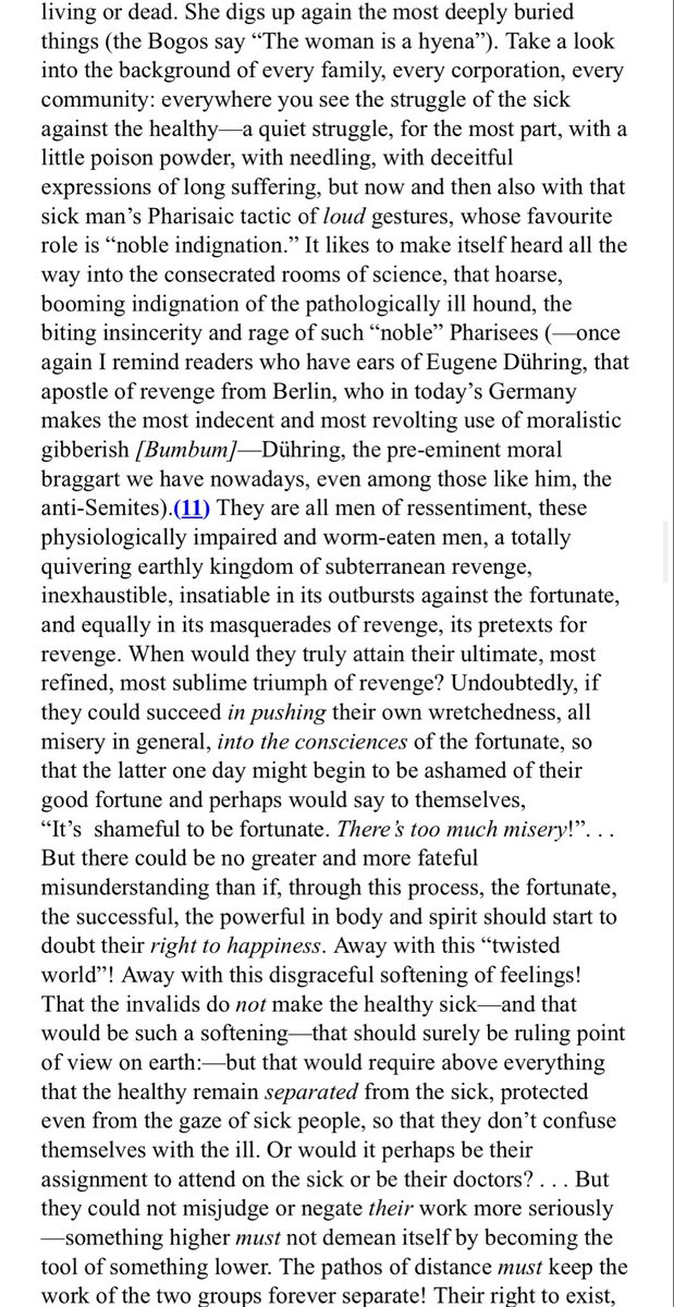 bronzeagemantis's tweet photo. For ease of reading on ipotato I’m uploading full text of aphorism 14 of Nietzsche Genealogy of Morals…this psychology of pathology and revenge masking under other things always relevant, always power… and I feel it become ever more relevant now… https://t.co/1pjTK24XtX
