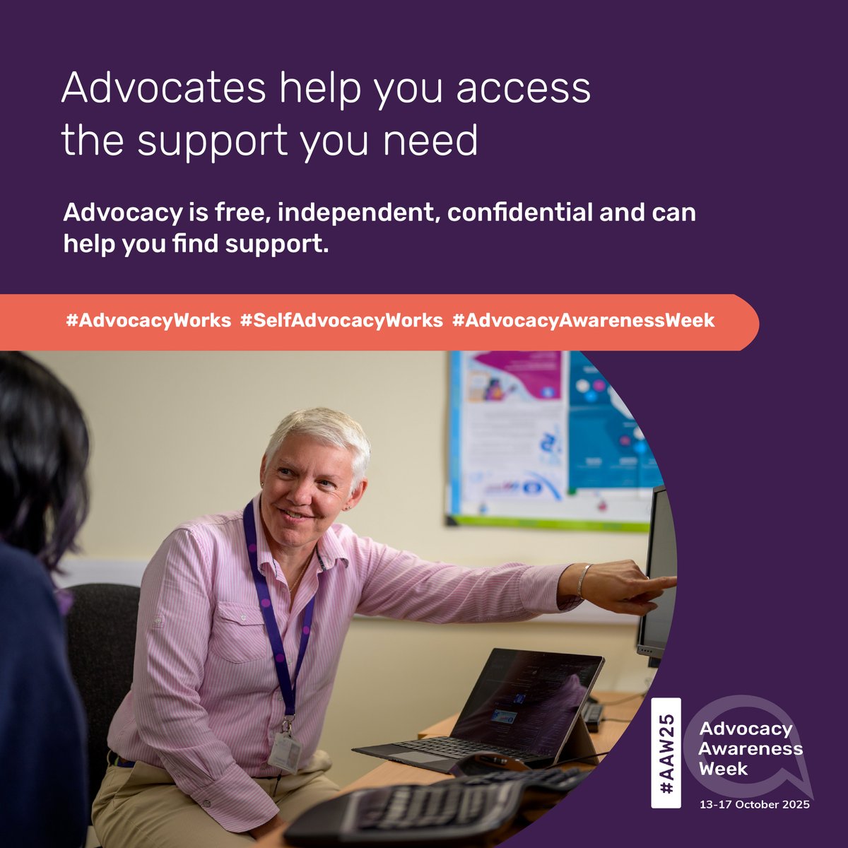 NDTicentral's tweet image. Advocacy is free, independent, and confidential. Advocates help you access the support you need and make sure you’re not alone. That’s why #AdvocacyAwarenessWeek matters. #AAW25 #AdvocacyWorks #SelfAdvocacyWorks 
ndti.org.uk/collection/adv…