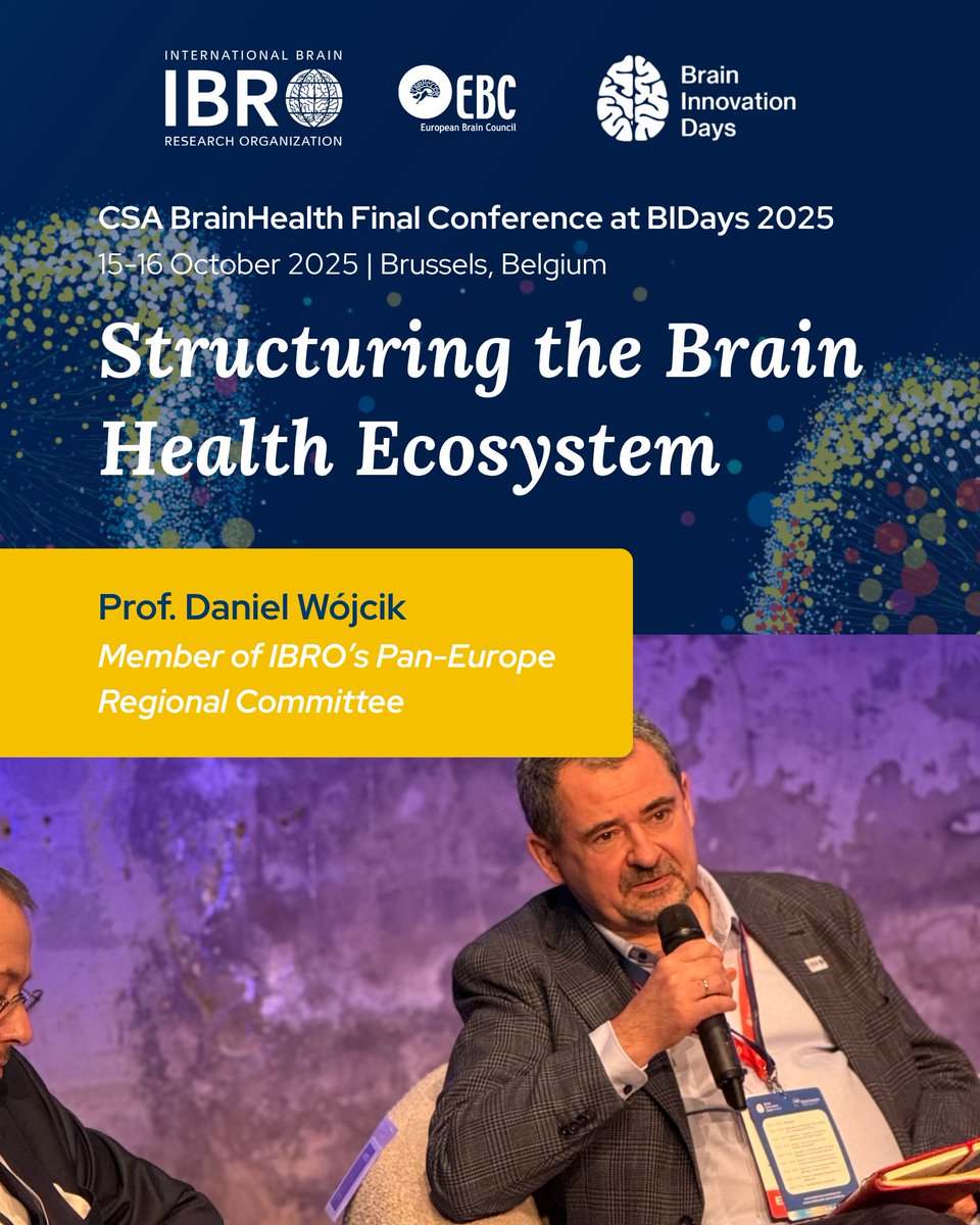 IBROorg's tweet photo. Yesterday at the @CSABrainHealth Final Conference during @BrainDays 2025, IBRO-PERC member @danek8317 joined a panel on building a cohesive &amp; inclusive brain health community in Europe &amp; globally

We’ll also be at #BIDays today - make sure to pass by our booth!

@EU_Brain https://t.co/LuuASQhIwV