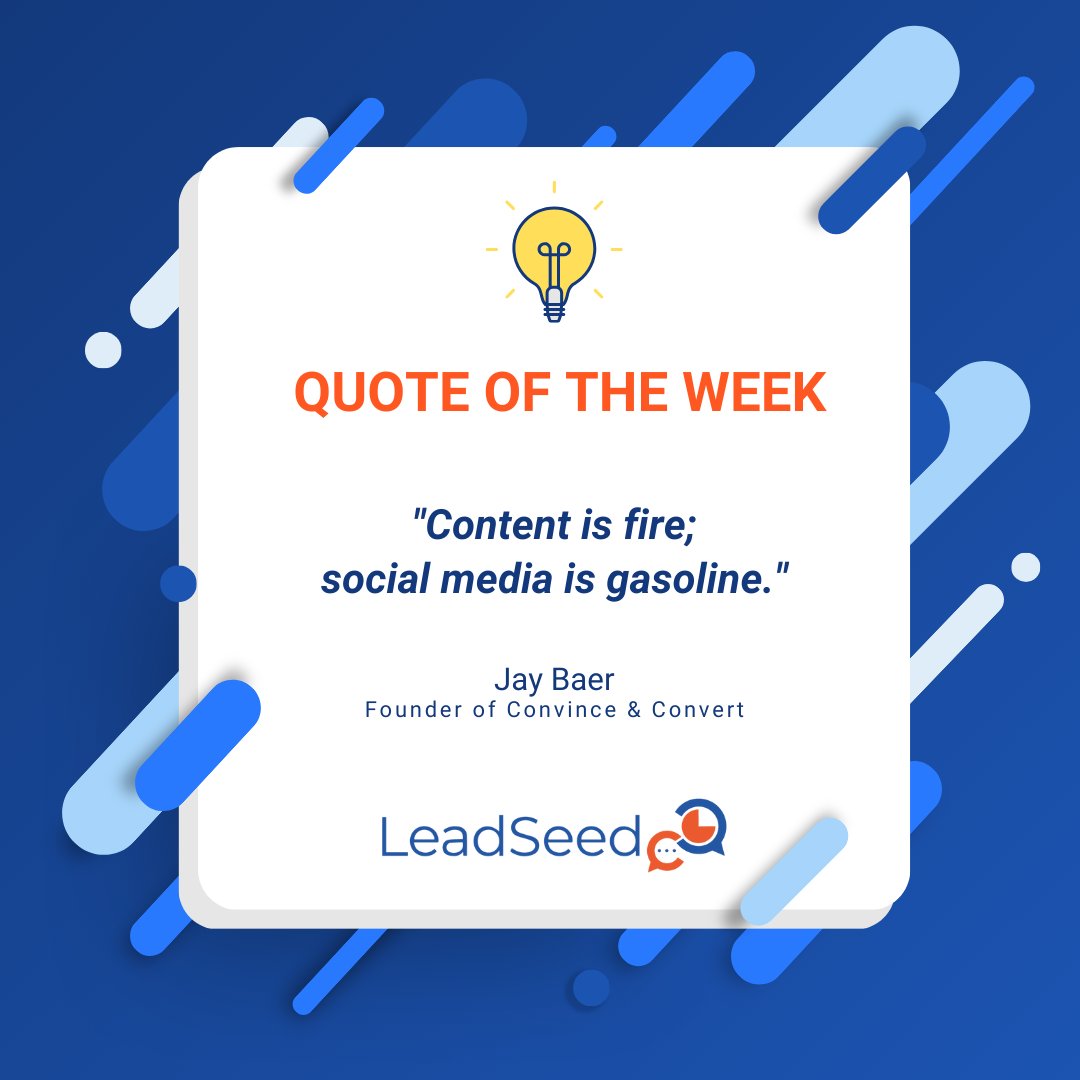 #QuoteOfTheWeek #B2Bmarketing
Discover how to boost your leadgen by visiting LeadSeed website 🚀