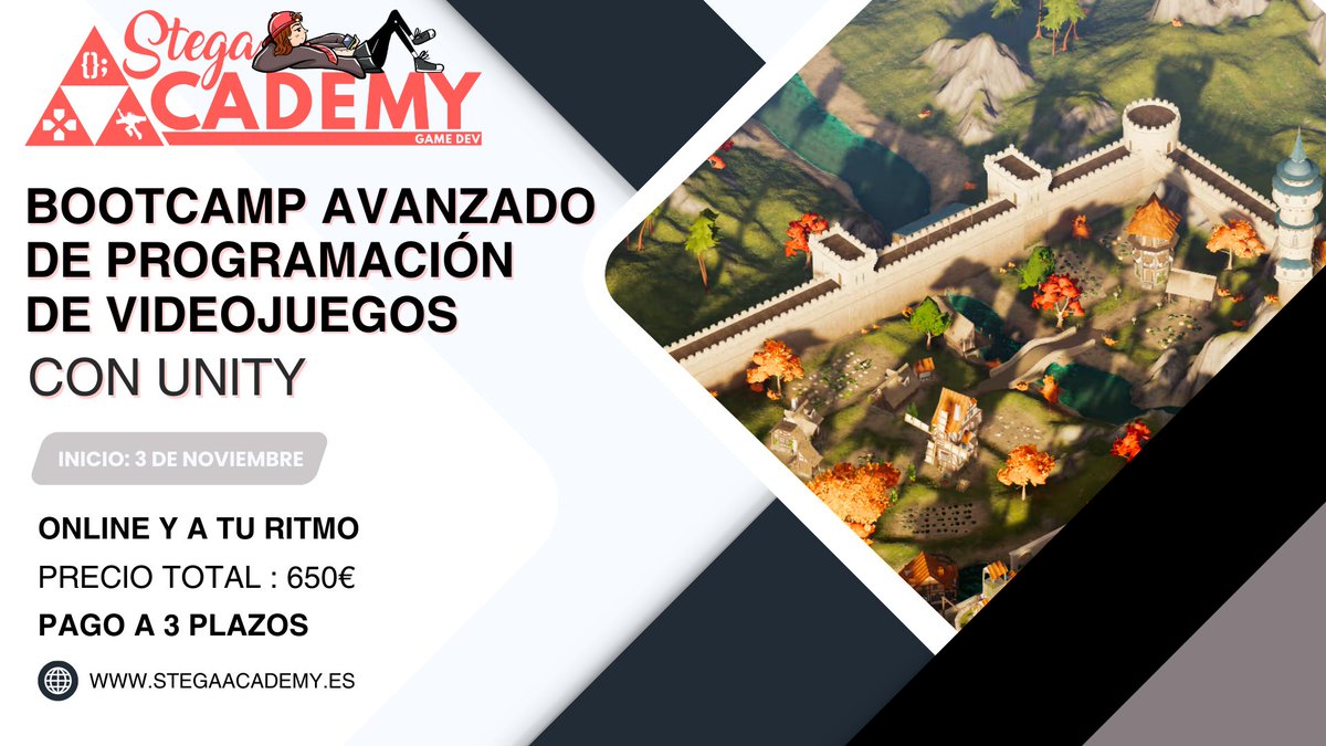 ElenaImagineer's tweet image. Gente bonita del multiverso...¡En breve comenzamos la 1ª Edición del Bootcamp de Creación de Videojuegos con Unity AVANZADO! 😎
10 años programando videojuegos con Unity resumidos aquí 🔥
+ info:
stegaacademy.es/unityavanzado/
Mucho, pero que mucho #gamedev y del bueno