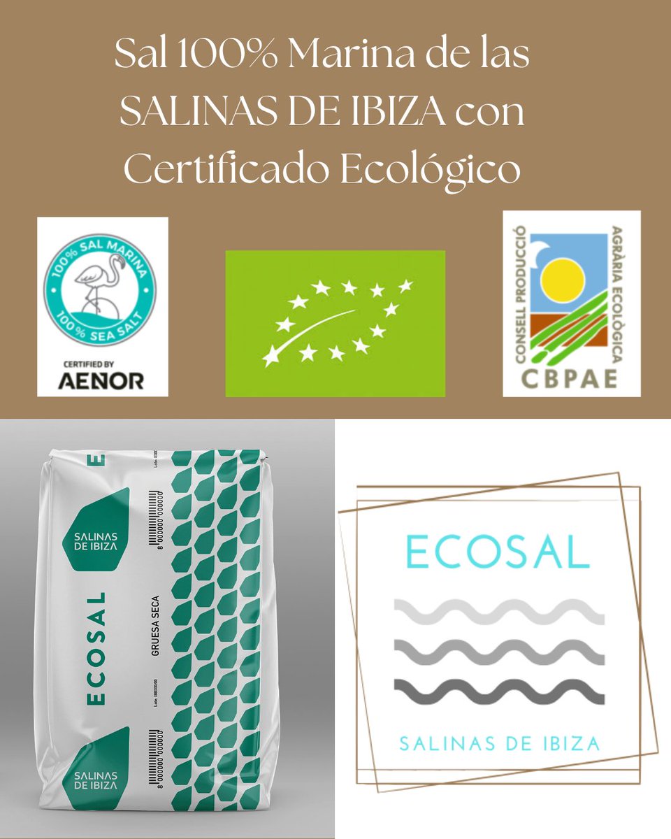 Ya a la venta nuestro saco de 25 Kg de Sal 100% Marina de las Salinas de Ibiza con Certificado ecológico. Un Producto 100% Natural y de producción en simbiosis con el medioambiente.