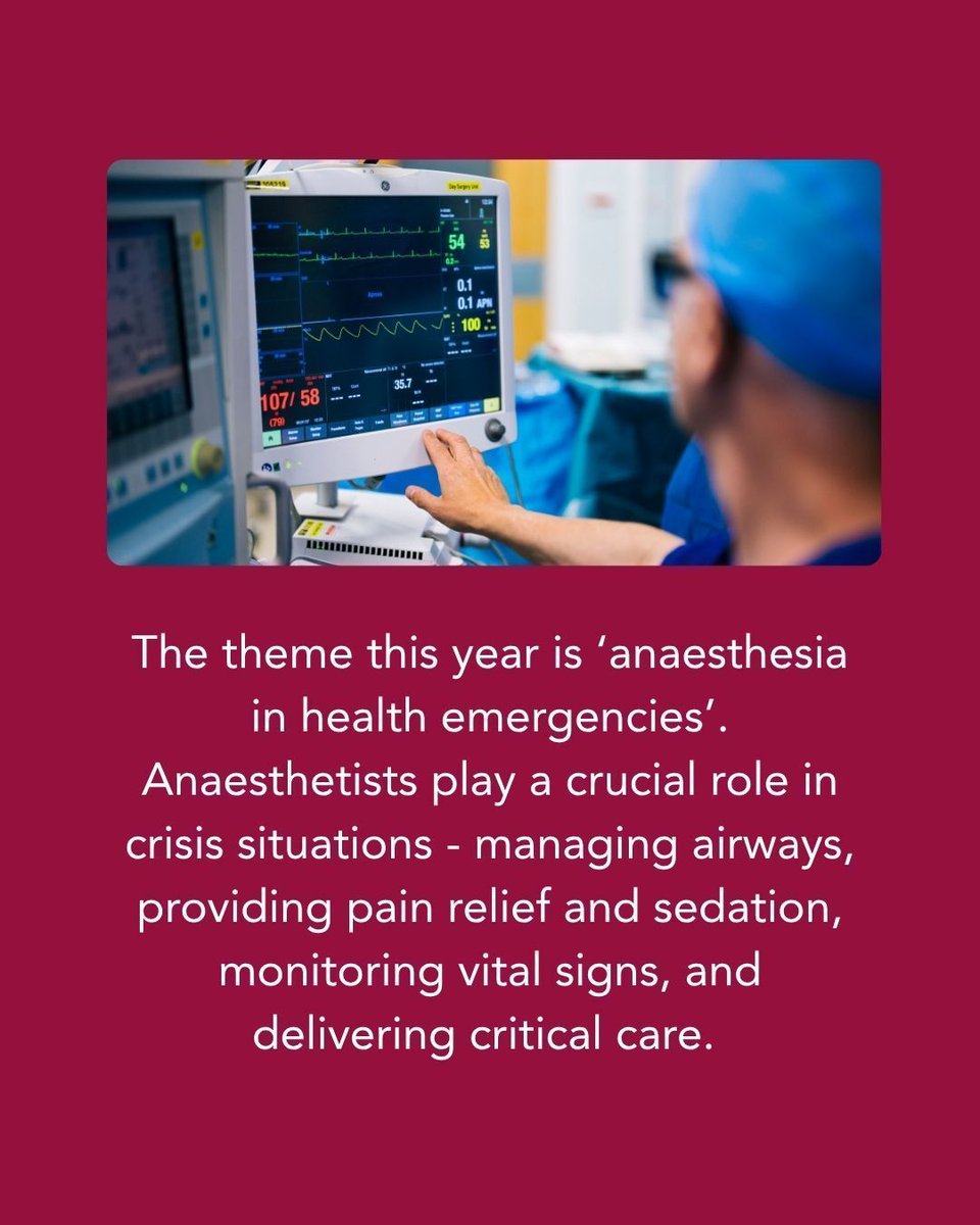Assoc_Anaes's tweet image. Happy #WorldAnesthesiaDay 🥳
