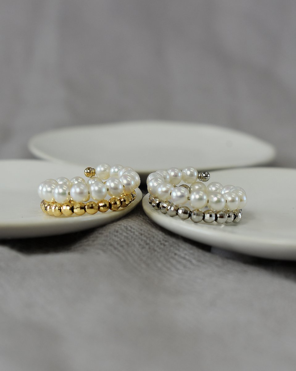🤍 Spiral Pearl Ring どの指にもフィットするFree Sizeの万能リング