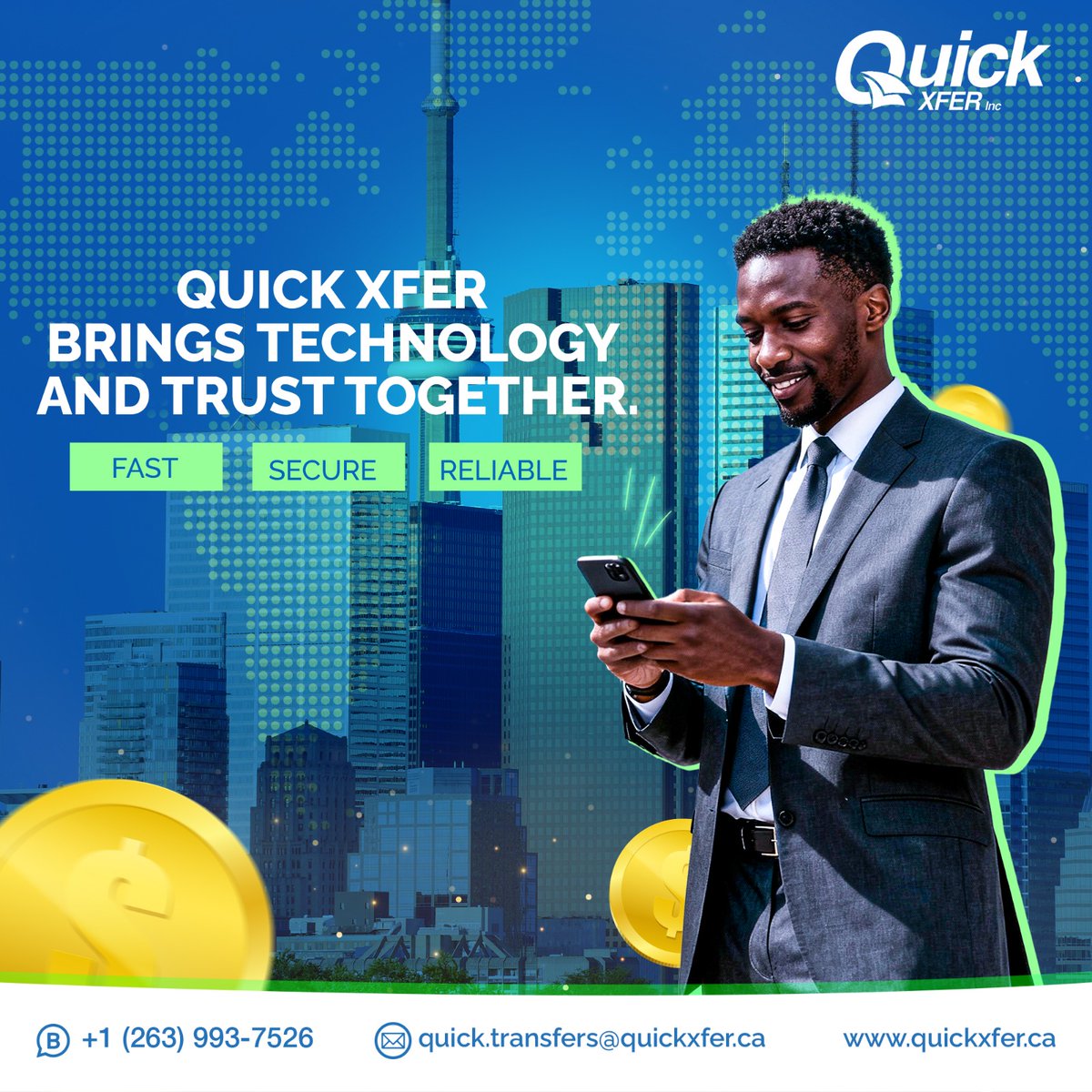 quickxferinc's tweet image. Technology gives speed. Trust gives peace of mind.

With Quick Xfer, get both every transfer, every time.
Smart, secure, professional money transfers from Europe to Africa.

✉️ transfers@quick-xfer  
Contact : +1(263) 993-7526

#QuickXfer #Fintech #SecureTransfers #AfricaFinance