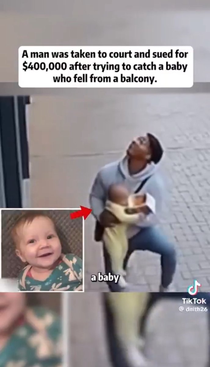 oxygist's tweet image. A man who tried to save a falling baby from a building was sued and the mother of the child wants him to pay $400,000 for not catching the baby perfectly— What do you think of this?🤔
(Mike Arnold Coscharis North Osimhen Super Eagles Toothache)