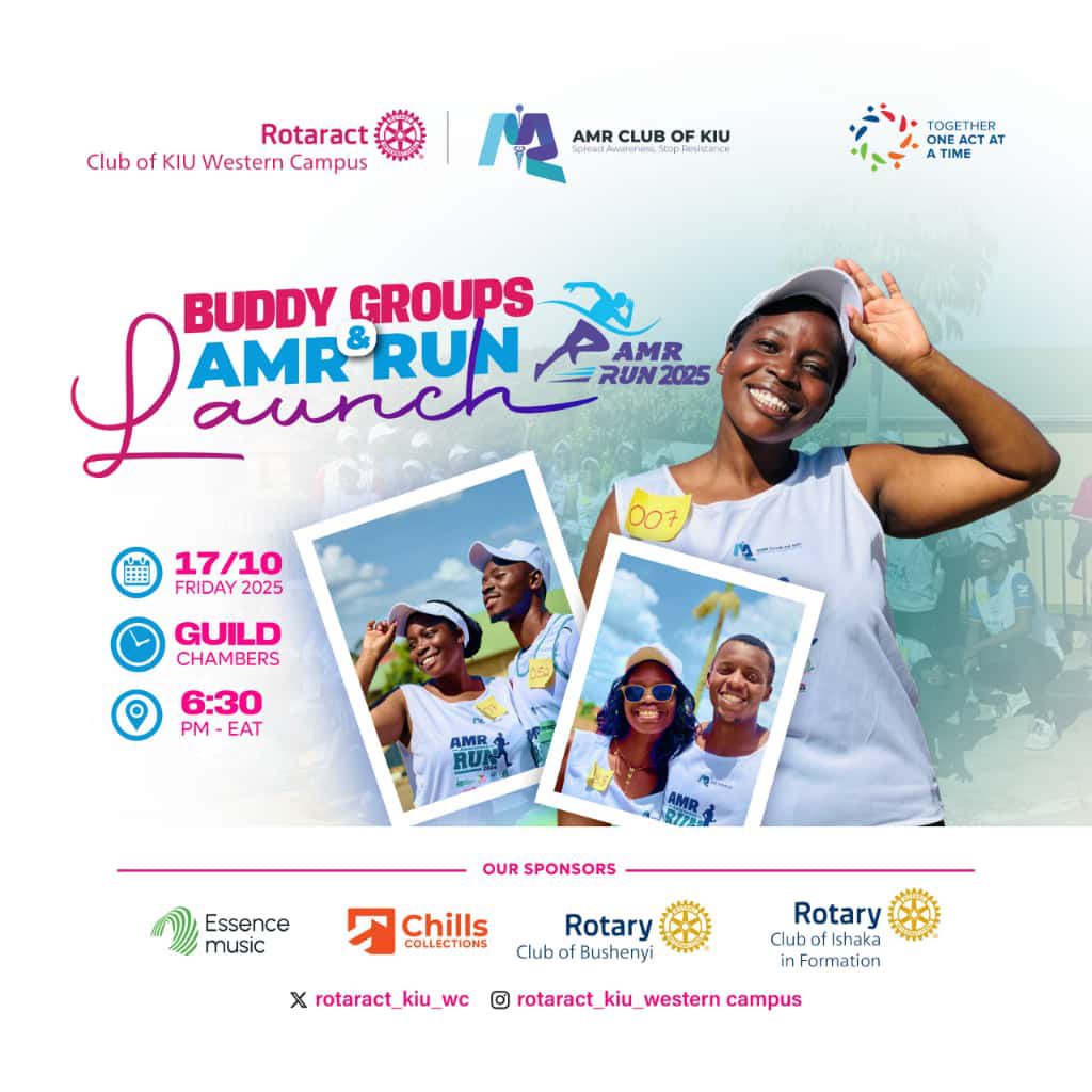 RotaractKiuwc's tweet photo. 🎉 It’s Finally Here! 🎉

Join us this Friday, 17th October 2025 for the Buddy Groups &amp; AMR Run Launch 
📍 Venue: Guild Chambers
🕕 Time: 6:00 PM (EAT)
Come connect, share smiles, and be part of something bigger

#AMRRun2025 #RotaractKIUWC #AMRClubOfKIU
#buddygroups
#RotaryD9214 https://t.co/tRPnvioBcH