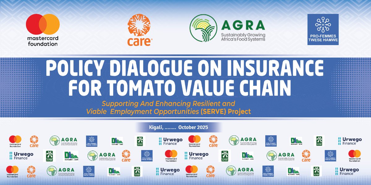 Join the policy dialogue on expanding agricultural insurance to support Rwanda’s tomato value chain. It brings together stakeholders to explore innovative approaches and policy actions that can protect farmers, boost productivity, and enhance resilience.
meet.google.com/tie-sgxq-rje