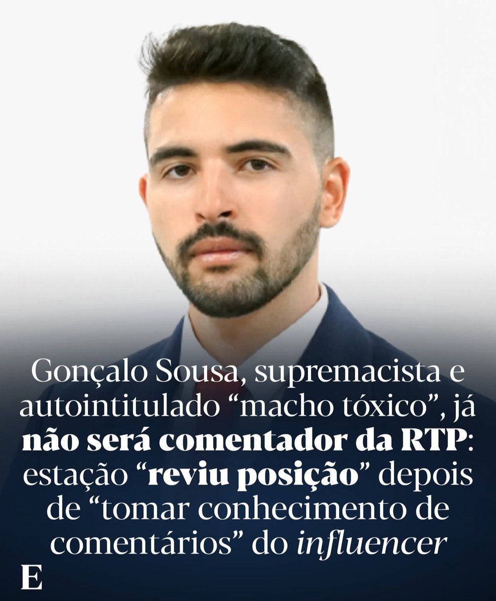 Não conhecia este miúdo, mas teria preferido ver o colega de painel Henrique Pinto Mesquita impor-se a eventuais posições discriminatórias do que um cancelamento prévio a pedido.

Nada do que Gonçalo Sousa alguma vez escreveu - fui ver a colectânea de tweets da Acusação - tem,