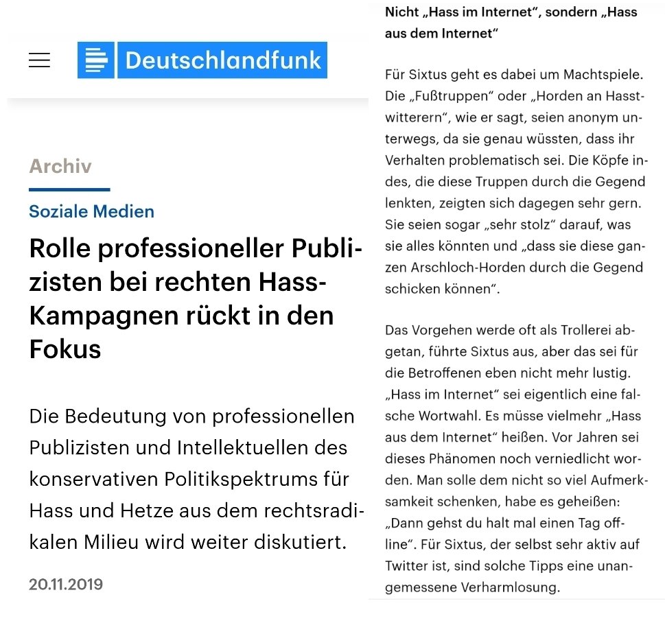 Der Deutschlandfunk interviewte Mario Sixtus als Experten für "Hass aus dem Internet". #OerrBlog