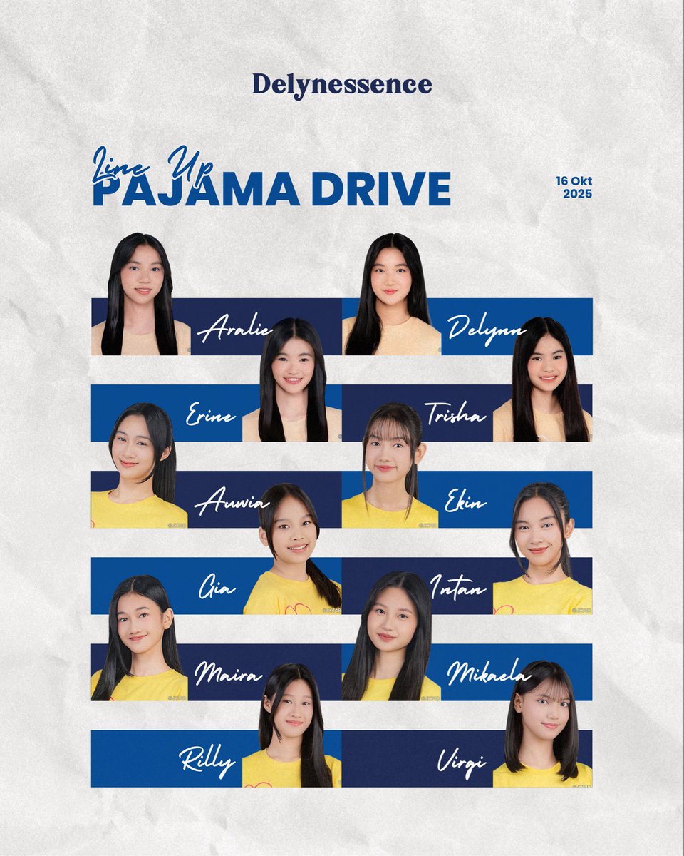 Berikut adalah member yang akan tampil pada pertunjukan Pajama Drive | 16 Oktober 2025 | 19.00 WIB