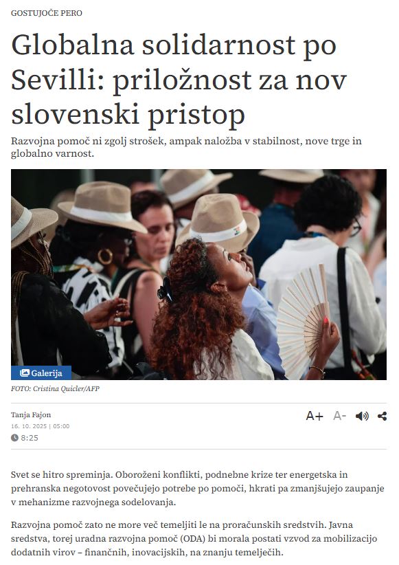 MFEA Slovenia (@mzez_rs) on Twitter photo V rubriki Gostujoče pero 🖊️ v <a href="/Delo/">Delo</a> ministrica <a href="/tfajon/">Tanja Fajon</a>  o mednarodni razvojni pomoči: "Ključno vprašanje ni več, koliko sredstev namenimo za pomoč, temveč kako učinkovito jih uporabimo. Razvojna pomoč ni zgolj finančni transfer, ampak instrument zaupanja, partnerstev in V rubriki Gostujoče pero 🖊️ v <a href="/Delo/">Delo</a> ministrica <a href="/tfajon/">Tanja Fajon</a>  o mednarodni razvojni pomoči: "Ključno vprašanje ni več, koliko sredstev namenimo za pomoč, temveč kako učinkovito jih uporabimo. Razvojna pomoč ni zgolj finančni transfer, ampak instrument zaupanja, partnerstev in
