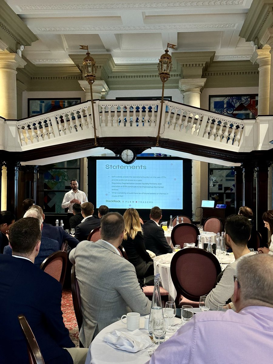 FlowTraders's tweet image. Exciting insights and dynamic discussions at our Breakfast Session in collaboration with @BlackRock during @blockworksDAS! Thanks to everyone who joined us and contributed to the energy and depth of the conversations.  Looking forward to continuing these discussions! ⭐️