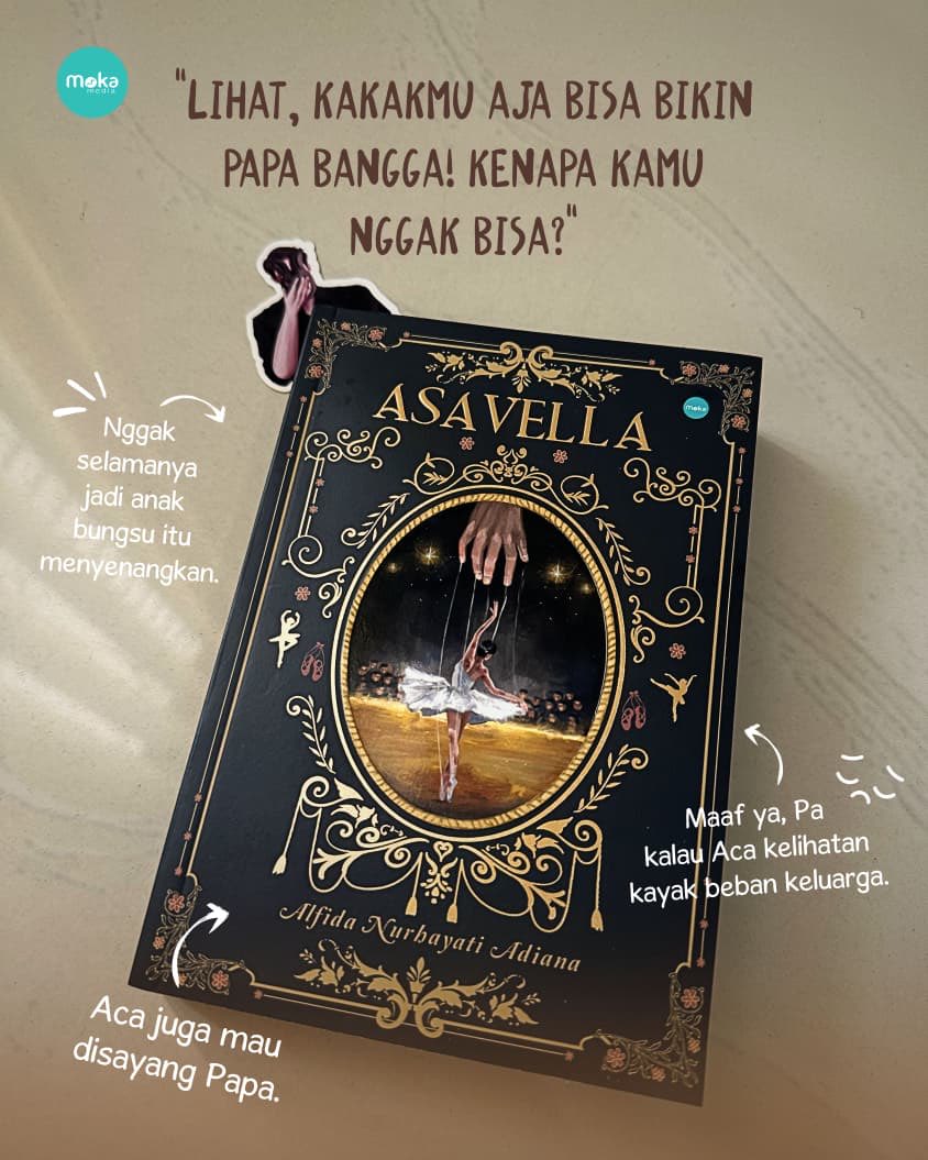 redaksimoka's tweet photo. Asavella, si anak bungsu yang selalu berusaha sebaik mungkin. Tapi tetap saja, dirinya selalu dibanding-bandingkan dengan sang Kakak. Padahal yang dia mau cuma satu, didengar dan diterima apa adanya oleh Papanya.🥹❤️‍🩹

ASAVELLA
A novel book by @jerukminii

#alternateuniverse #AsavellaSkyRainy