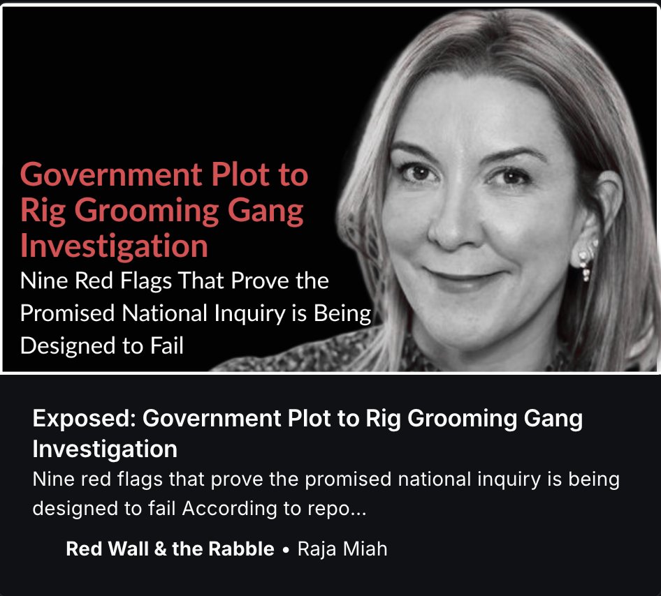 I've spent the night writing this article. It exposes how the government is systematically sabotaging its own grooming gang inquiry before it even begins. I'll follow it up with a live broadcast this afternoon once I've had some sleep.

After four months of delays, the evidence