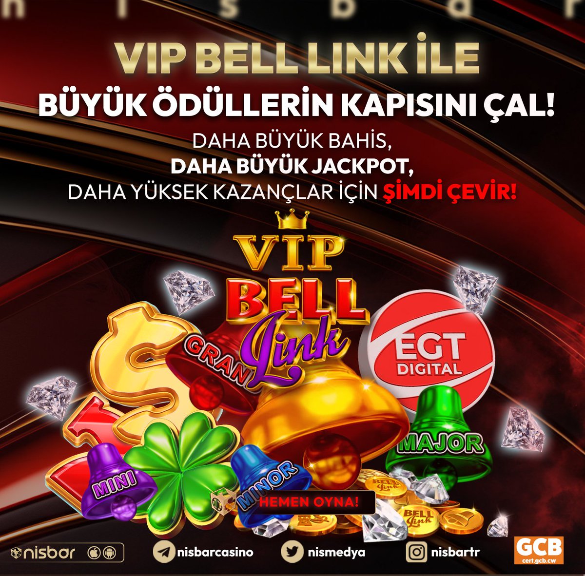 💎 VIP Bell Link Heyecanı Nisbar'da! 💎

🎰 EGT Digital'in VIP Bell Link Oyunları Nisbar'da sizlerle! 

⚡️ Daha yüksek bet seçenekleri, daha büyük ödüller!

✅ Bet limitleri: 50 TL - 10.000 TL arasında!

nisurl.com/nisbargir

#Nisbar #Nisbargiris #EGT #EGTDigital #VIPBellLink
