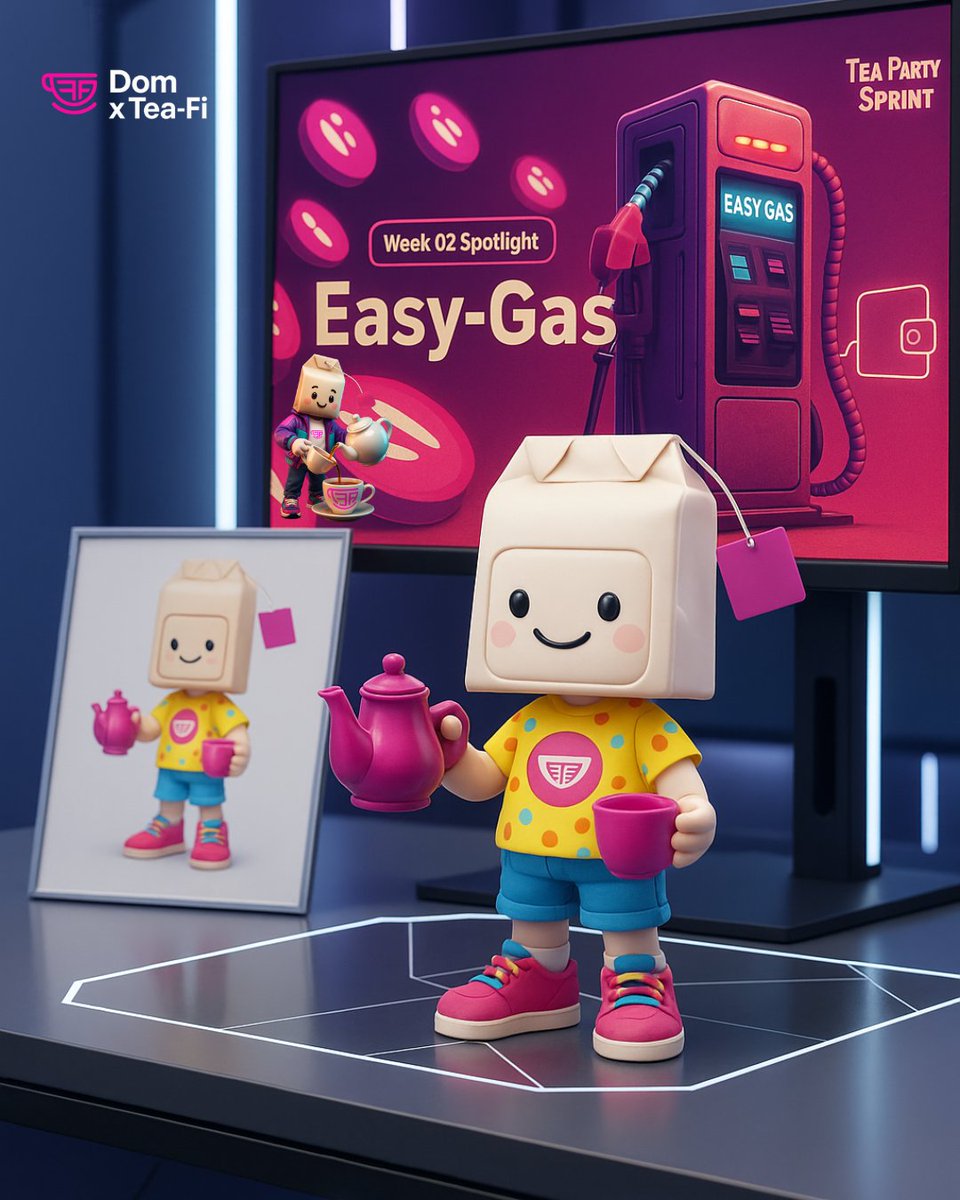 syntax_php's tweet image. Week 2 of the TeaParty Sprint, with a prize pool of $12,500 worth of TEA, highlights ⛽️ Easy-Gas as its key feature.
Grab it while you can 😉
Introducing ⛽️ Easy-Gas, Tea-Fi's invisible infrastructure that handles transaction fees with any token already in your wallet.
💨 No more…