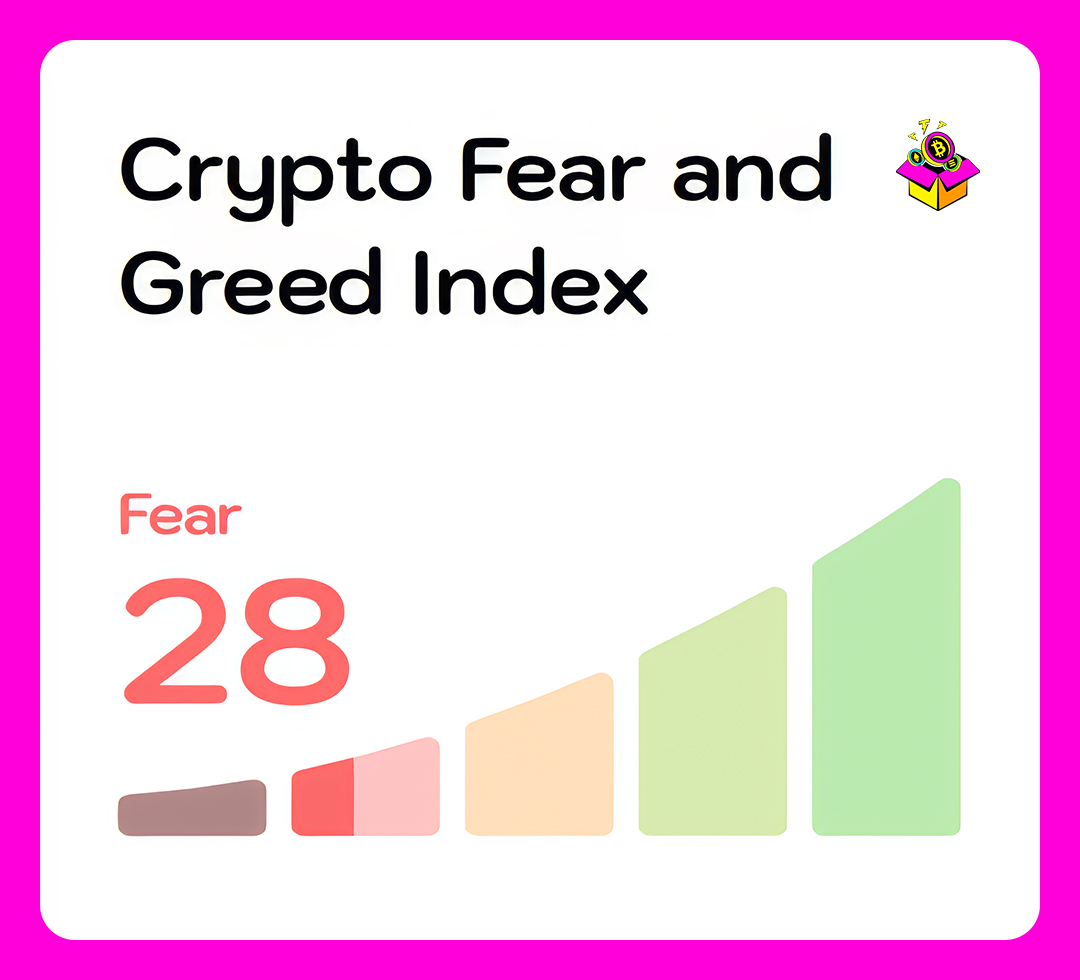 cryptobigbox's tweet photo. 📊 CBB Fear &amp; Greed Index: 28 🔴

🔴 Yesterday: 34
🟢 Last Week: 70
🟡 Last Month: 52

🌐 Track live updates: https://t.co/jucH02Folg https://t.co/EVD2zFJUuN