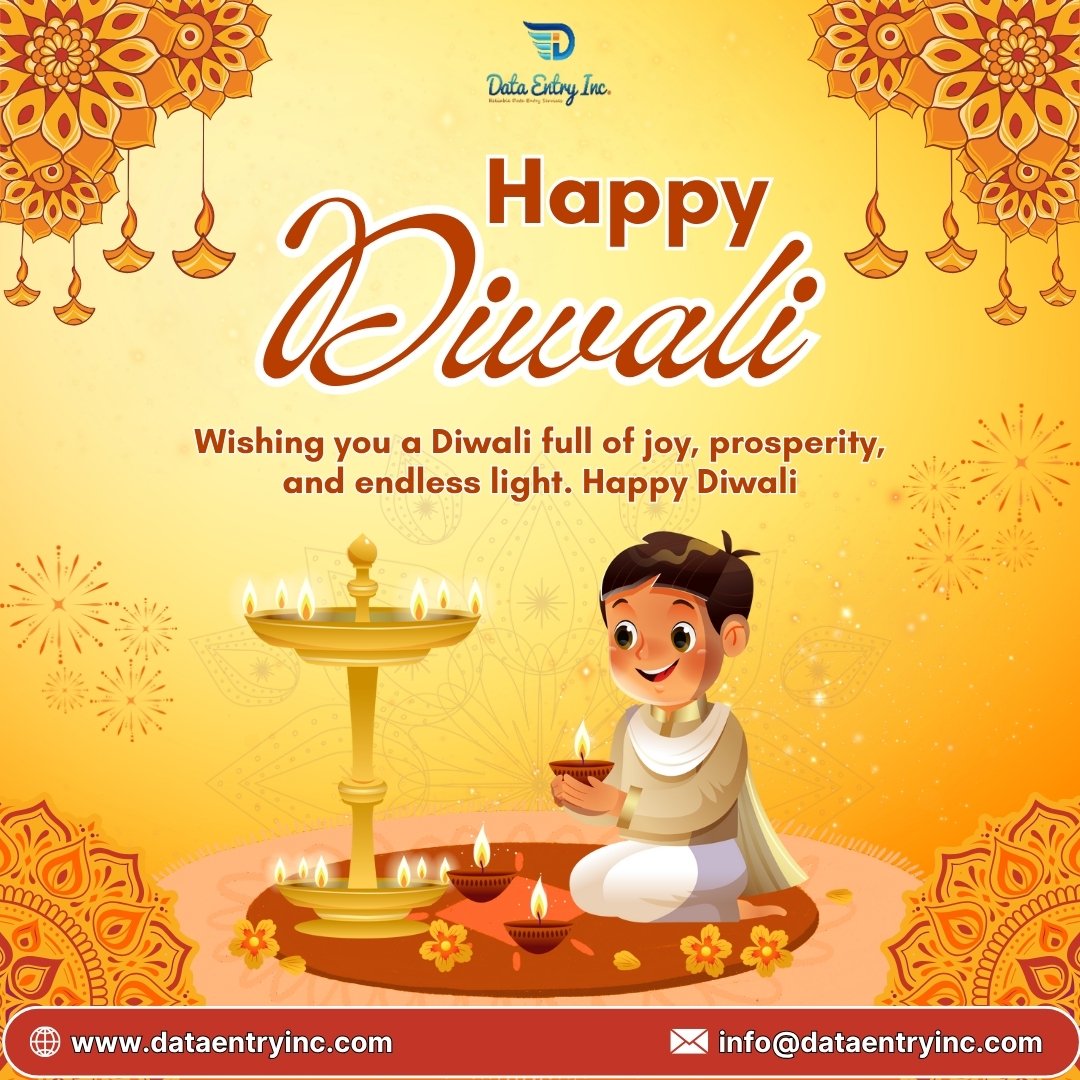 Data_Entry_Inc's tweet image. ✨ Data Entry Inc Wishes You a Bright and Joyful Diwali! ✨

As the festival of lights fills homes with happiness and hearts with warmth, we at Data Entry Inc extend our heartfelt wishes to you and your family. 🪔💻💫
#HappyDiwali #Diwali2025 #FestivalOfLights #DiwaliCelebration