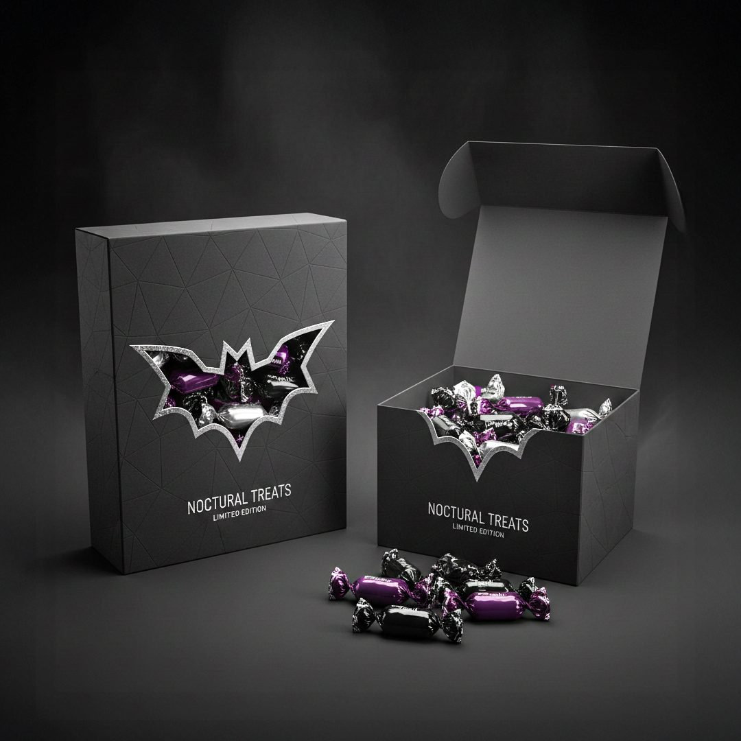 TeamipackU's tweet image. 🦇 Spooky meets sleek. 🍬
This matte black tuck box with a bat cutout is the Halloween flex.
🎨 Custom finishes | ♻️ Eco-cardstock
⚡ 30% OFF this Halloween!
👉 ipacku.com/product/hallow…
#IPackU #HalloweenPackaging #CustomBoxes