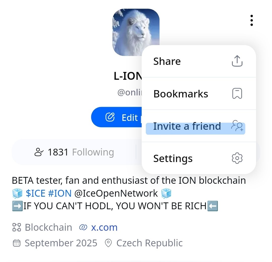 IONeni21's tweet image. Update your Online+ app in the Google Play store 🧊🧊🤍
Newly added option to invite friends directly in profile settings 📧🤝
@ice_blockchain #ION #iceopennetwork #onlineplus