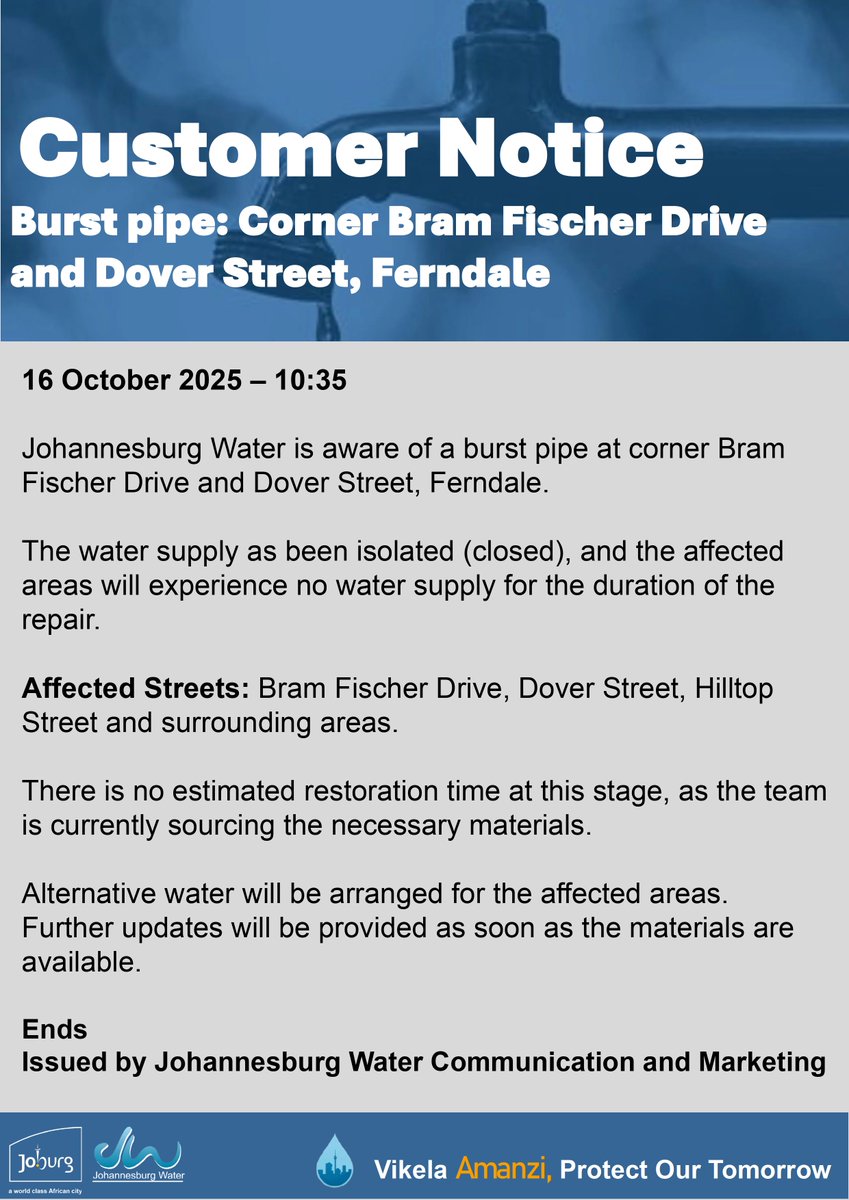 Johannesburg Water tweet media