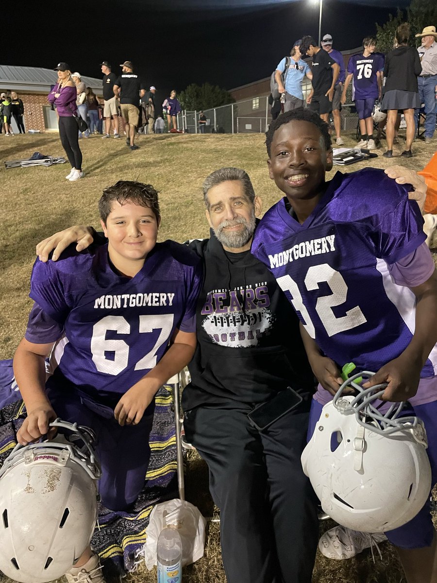 These 2 have been playing football together since they were 4. Josh moved away for a year &amp; football wasn’t same. Life brought him back to Montgomery, and I know their dads in heaven had a hand in it. 💜🐻🏈 #staypurple #brothers <a href="/joshuawarren_1/">Joshua Warren</a>  <a href="/grayweight28/">Grayson Weightman</a> #Bears <a href="/MHSBearFB/">MHS Bear Football</a>
