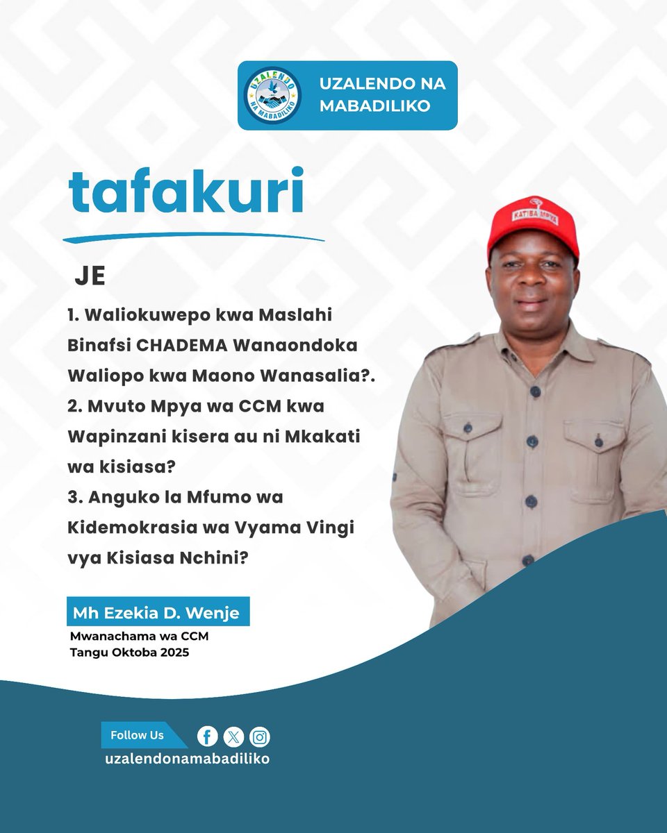 Uzalendoni's tweet photo. Je__Maslahi Binafsi, Msukumo Kuelekea Oktoba-29, Anguko la Mfumo wa Vyama Vingi ? https://t.co/5mEvXEt6mA