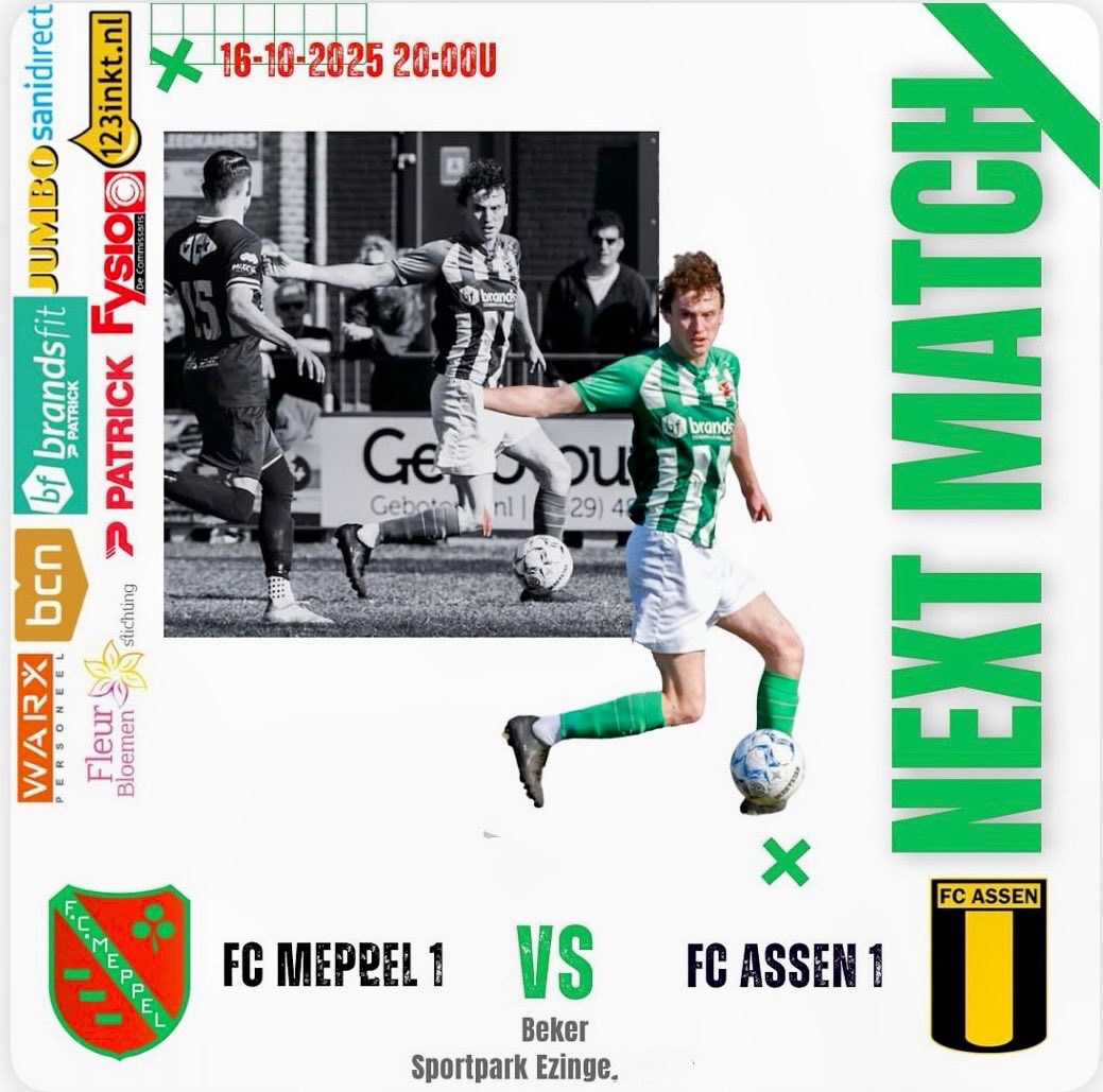 Matchday. Vanavond de bekerronde tegen <a href="/FCAssen/">FC Assen</a> om 20u00 op het hoofdveld. #cupfighters komt allen en support onze club.