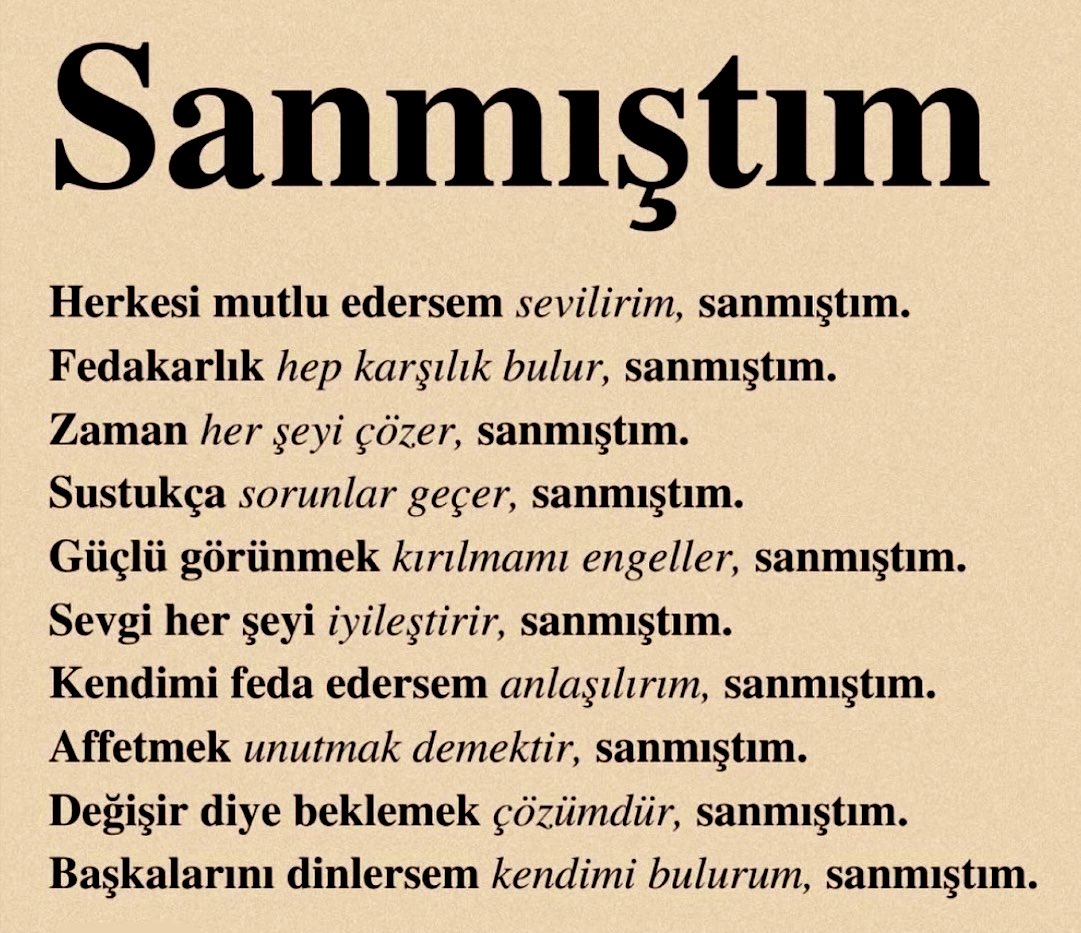 Zamnetmek insanı ziyan eder. Konu mühim değil. Ziyan eder.