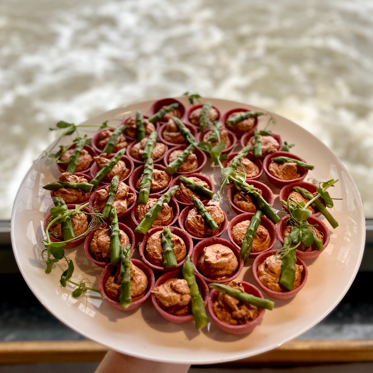 ThamesCruises's tweet photo. #WorldFoodDay on the Thames! Our events and private cruises feature incredible catering — and these canapés are just a taste of what’s on offer. Exceptional views, even better food. ✨ https://t.co/yWSA74y4Jc