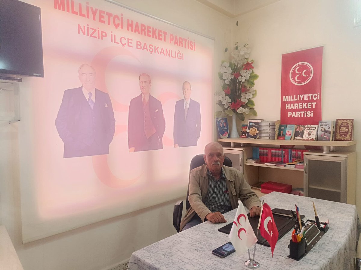 Milliyetçi Hareket Partisi Nizip İlçe Başkanlığı Bugünkü Nöbet Sırasını (16/10/2025) Yönetim Kurulu Üyemiz Cemal ASLAN Yerine Getirmektedir. Hayırlı Çalışmalar Diliyoruz. 

Davut KARABACAK 
M.H.P. Nizip İlçe Başkanı
