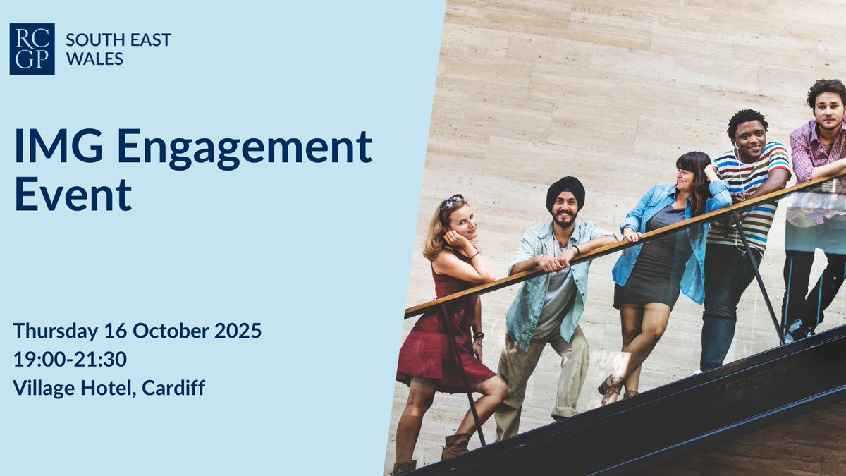RCGPWales's tweet image. We’re looking forward to welcoming everyone this evening to the RCGP South East Wales Faculty IMG Engagement Event! 

An inspiring evening of learning, networking &amp;amp; support for IMGs and early-career GPs.

#RCGP #IMG #GeneralPractice #SouthEastWales