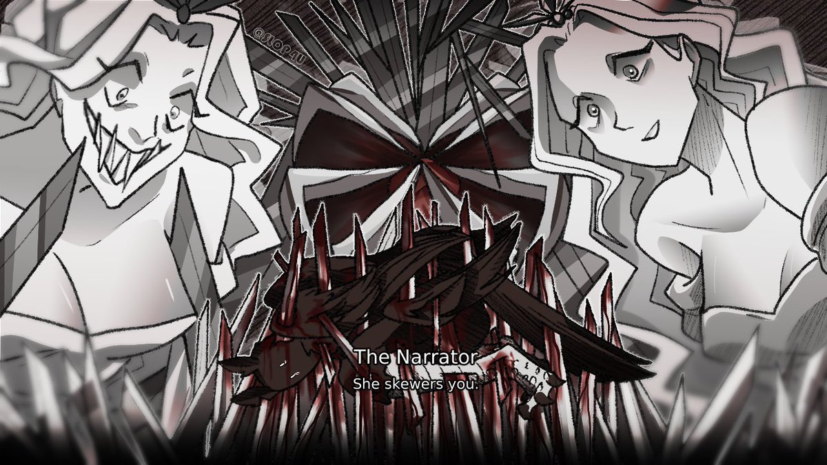 SLOP4U's tweet image. #SLAYTOBER #SLAYTOBER2025 #SlayThePrincess #STP
DAY 16- The Razor
(Two drawings cuz i wasnt satisfied with my first idea but i found it too funny not to post)