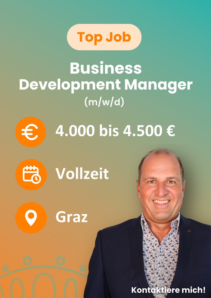 💼Business Development Manager (m/w/d)
🏭im Industriebereich
⏰Vollzeit
📍Graz Umgebung-West
💸ab € 4.000,- bis € 4.500,-
🔗jobs.ivm.at/de/jobs/busine…

Bewirb dich jetzt und werde Teil eines internationalen Industrieunternehmens, in dem du den Wachstumskurs aktiv mitgestaltest!🤩