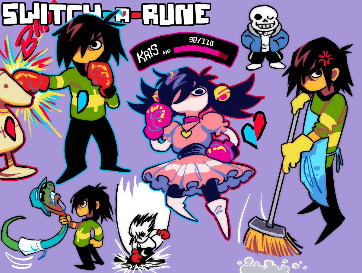 Still on the topic of shift aus, here's my take on a storyshift (also kinda storyswap) version of deltarune called SWITCH-a-RUNE