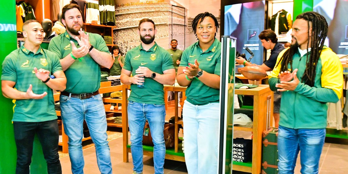 Springboks's tweet image. The second #Springboks Retail store was launched in Canal Walk in Cape Town last night - go check it out if you're in the vicinity (or visit the website) - more here: tinyurl.com/4jfmy335 ๐