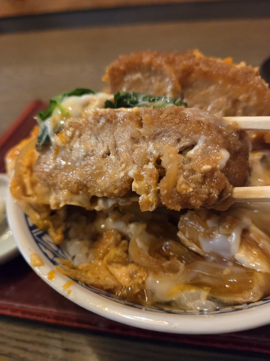 かつ丼を求めフォロワーさんに感謝！
そば処 水元やぶ さん 🔰
葛飾区西水元
かつ丼  
期待した分厚さで柔らかカツ
(脂身はなし！たぶんw)
卵は濃い黄色
ごはんもぎっしりと
程よい味わいのつゆだく
大満足💯ご馳走さまでした😋
