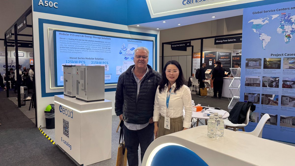 ElecodElectric's tweet image. Welcome to our booth at #SolarStorageLive Cape Town 2025! ☀️⚡️
We&apos;re excited to connect, innovate, and power the future—together.

#RenewableEnergy #CapeTown #SolarPower #Exhibition