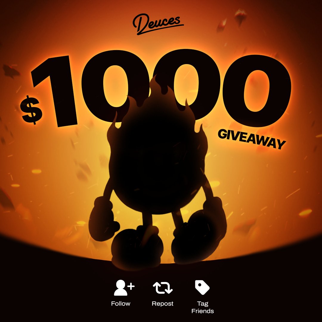 Deuces.com (@deuces) on Twitter photo Someone’s comin’ in hot to Deuces…✌️
Never been done before in the crypto space.
To celebrate, we’re giving away $1,000
5 Winners, $200 each.
To enter:
🤝 Follow <a href="/Deuces/">Deuces.com</a> & @Imhotstreak
🔁 Repost
👥 Tag friends
Winners rolling soon 🪄 Someone’s comin’ in hot to Deuces…✌️
Never been done before in the crypto space.
To celebrate, we’re giving away $1,000
5 Winners, $200 each.
To enter:
🤝 Follow <a href="/Deuces/">Deuces.com</a> & @Imhotstreak
🔁 Repost
👥 Tag friends
Winners rolling soon 🪄