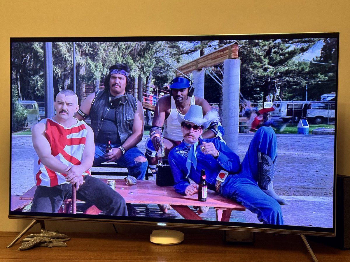 stuiebluie's tweet image. Thought I’d catch up on some cheesey 80s action movies last night. Man I could not believe how stupidly bad it was, this was a gang of tough dudes the guy has to fight in the park. Must have caught The Village People on a break and in a bad mood 😂 #80s #film
