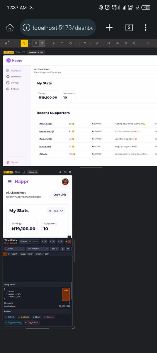 Charmingdc01's tweet image. Gm champs, what are you building today?
Currently locked in on Happr, seems like @TuoyoS26091 is in beast mode 😭, Bro keeps pushing so I had to match same energy on the frontend.
Learned the Facade pattern + JS Intl object (hidden gem fr).
Might drop a thread on ‘em later 😌