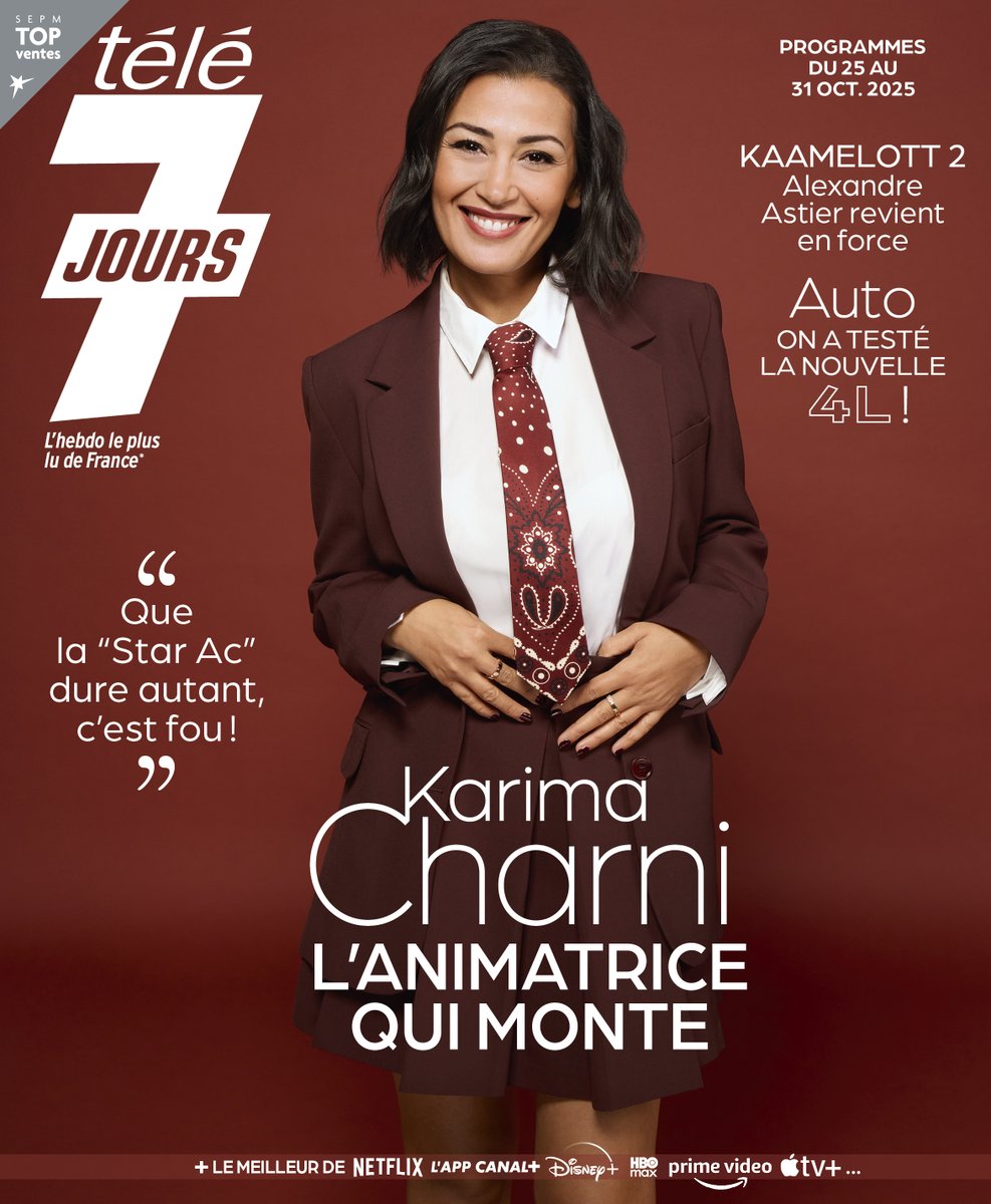 <a href="/Karimacharni/">Karima Charni</a> est à la Une de Télé 7 Jours cette semaine 😍

Une animatrice qui monte et qui fait un retour fracassant à la coanimation de la <a href="/StarAcademyTF1/">Star Academy</a> 

En kiosques dès lundi !