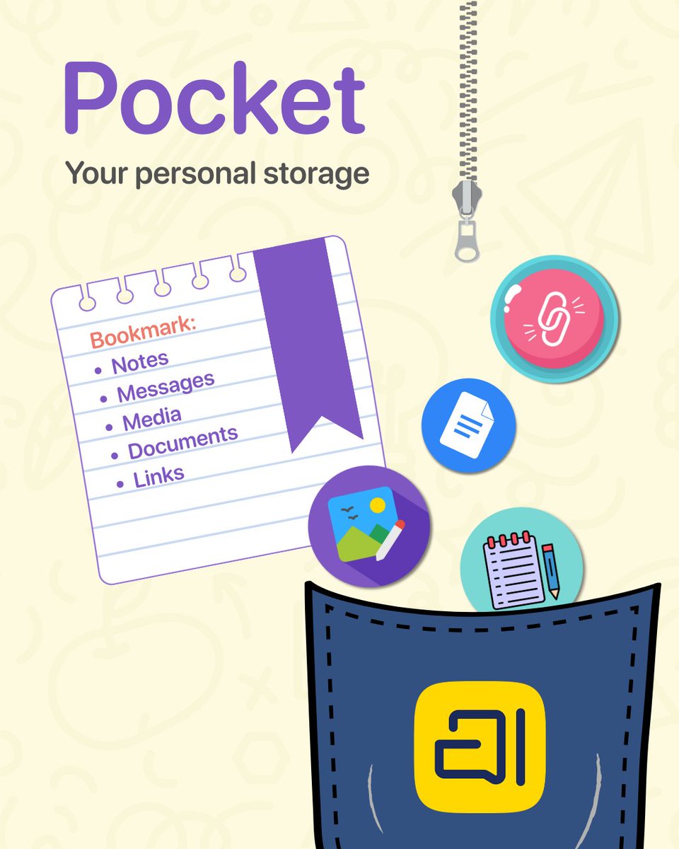 Need to save something quick but don’t want to text yourself? Drop them in #Pocket 
Tap to learn more...
#DidYouKnow #StayConnected #Arattai