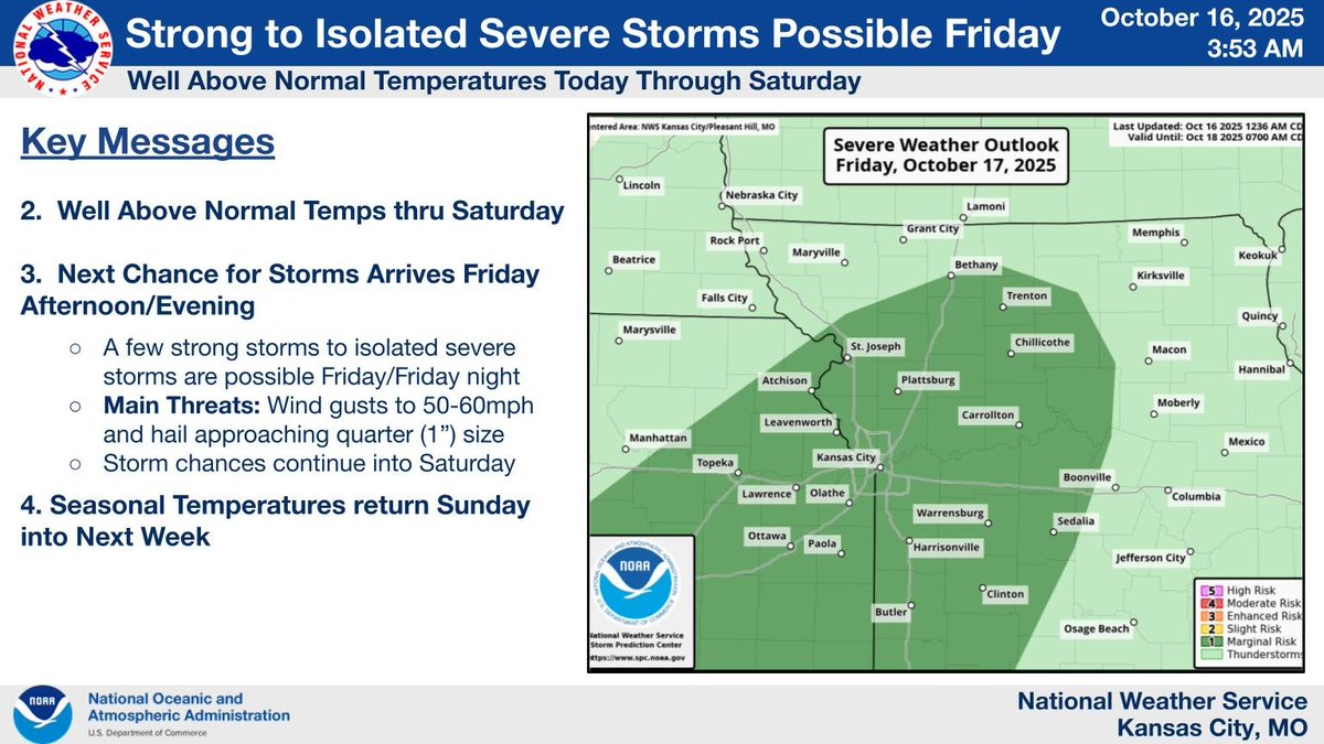 A very warm and breezy day is expected today with highs in the low to mid 80s. Similar conditions are expected Friday ahead of a cold front which will bring storms to the area Friday evening/night. Some of these storms may be strong capable of gusty winds 50-60mph a 1 inch hail.